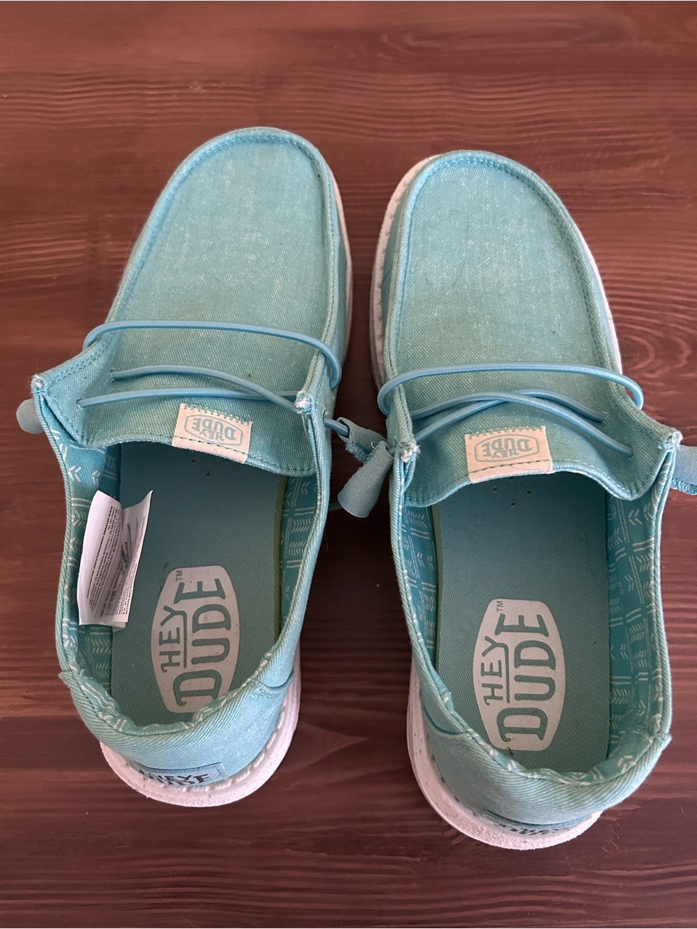 Hey Dude Women’s Wendy Stretch Canvas Aqua Slip-On Sneakers